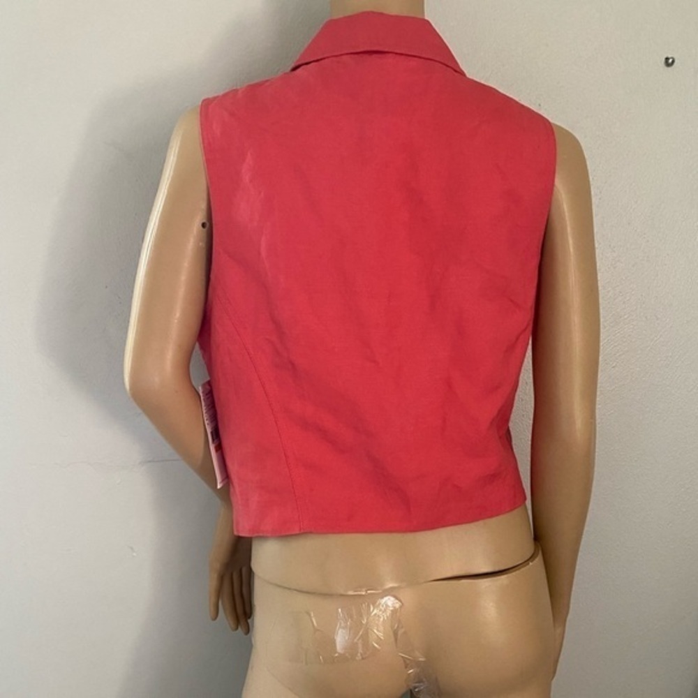 Karen Kane moto vest jacket size S linen blend - Picture 7 of 12